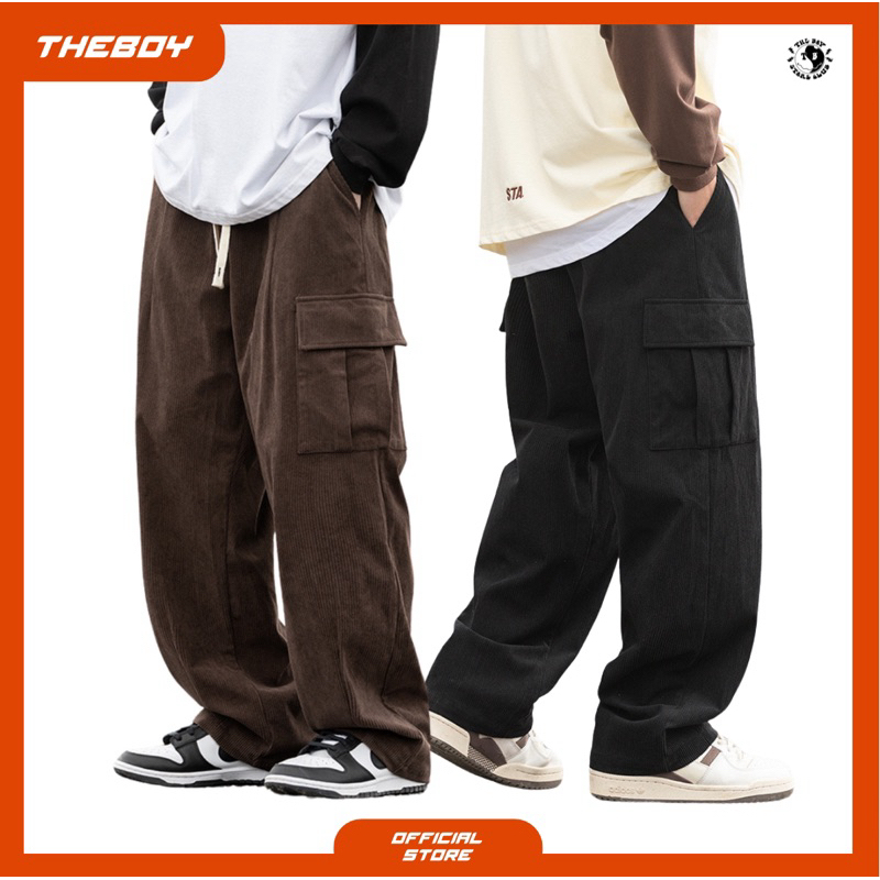 THEBOY-POCKET RETRO CORDUROY PANTS กางเกงลูกฟูกคาร์โก้