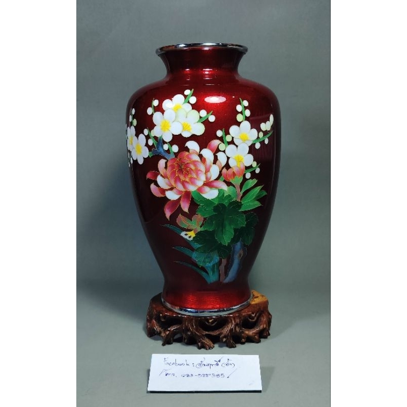 แจกันถมปัดสไตล์ญี่ปุ่น Japanese Cloisane Vase