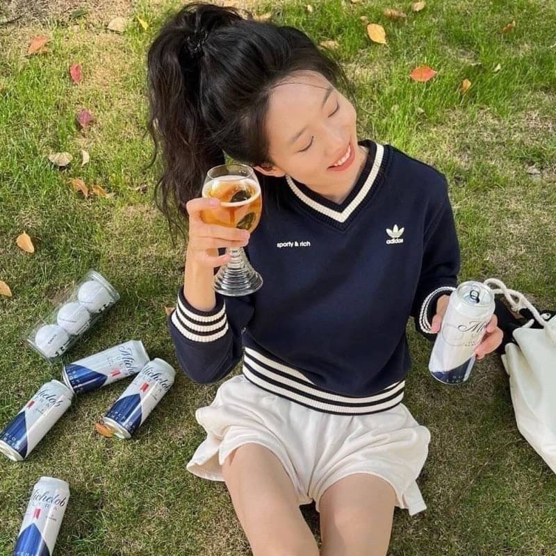 เสื้อไหมแขนยาวadidas งานไหมถัก งานสวย งานป้าย