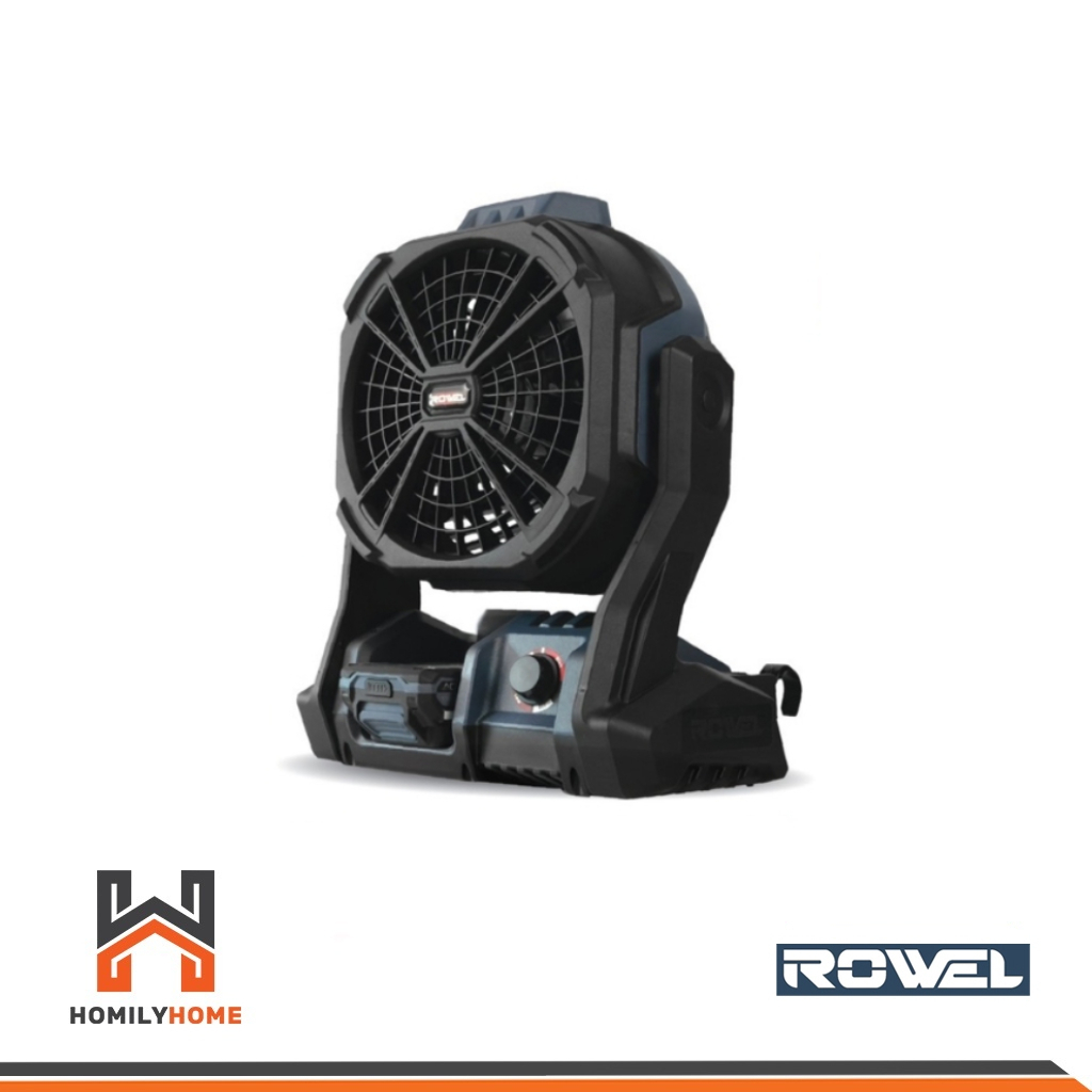 ROWEL พัดลมไร้สาย 20V 8 นิ้ว รุ่น DFA600 พร้อมแบตเตอรี่ รุ่น DFA600-B เครื่องเปล่า พัดลม