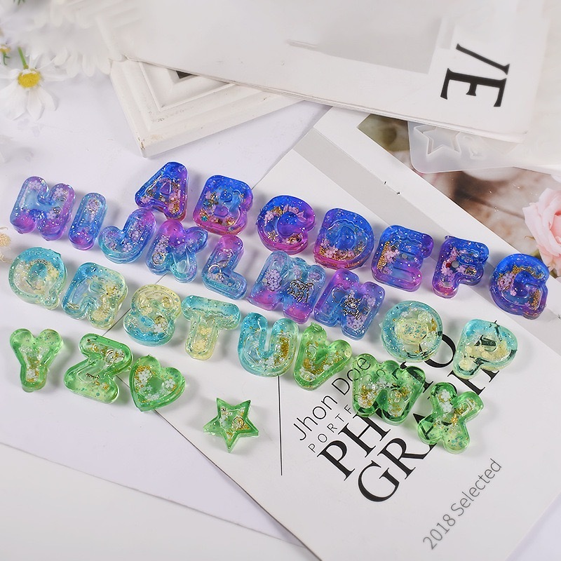 【พร้อมส่งจากไทย】แม่พิมพ์ตัวอักษรเชคเกอร์ | Resin Shaker เรซิ่นเขย่า พวงกุญแจ แม่พิมพ์ ตัวอักษร ภาษาอังกฤษ A-Z - รูปที่ 2