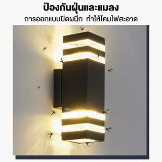 LEDโคมไฟติดผนัง ไฟประดับกลางแจ้ง โคมสนามบ้าน หลอดไฟE27โคมไฟ ไฟแต่งสวน ไฟแต่งสวน โคมทางเดิน ไฟตกแต่ง โคมไฟ IP69 กันน้