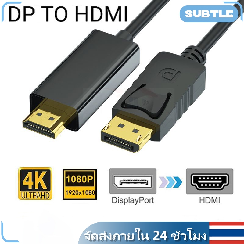 สายDP to HDสายแปลงสัญาณDisplay Port DP Male to HDMI Female Converter for HDTV1080P/4Kสายแปลงสัญญาณ สำหรับหน้าจอ
