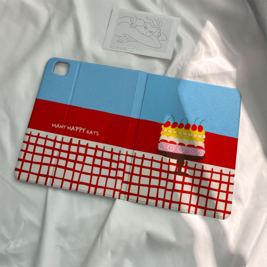 🌼ออกให้ 24 ชม🌼เคสไอแพด Air6 Pro11 2024 ที่ใส่ปากกา เค้กลายสก๊อต เคส iPad Gen9 10.2 Gen11 Air7 MINI7