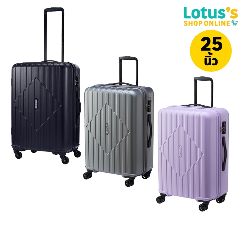 อเมริกัน ทัวร์ริสเตอร์ กระเป๋าเดินทาง ขนาด 25 นิ้ว สีดำ/เงิน/ม่วง รุ่น สกายแทรค AMERICAN TOURISTER  LUGGUAGE 25 INCH