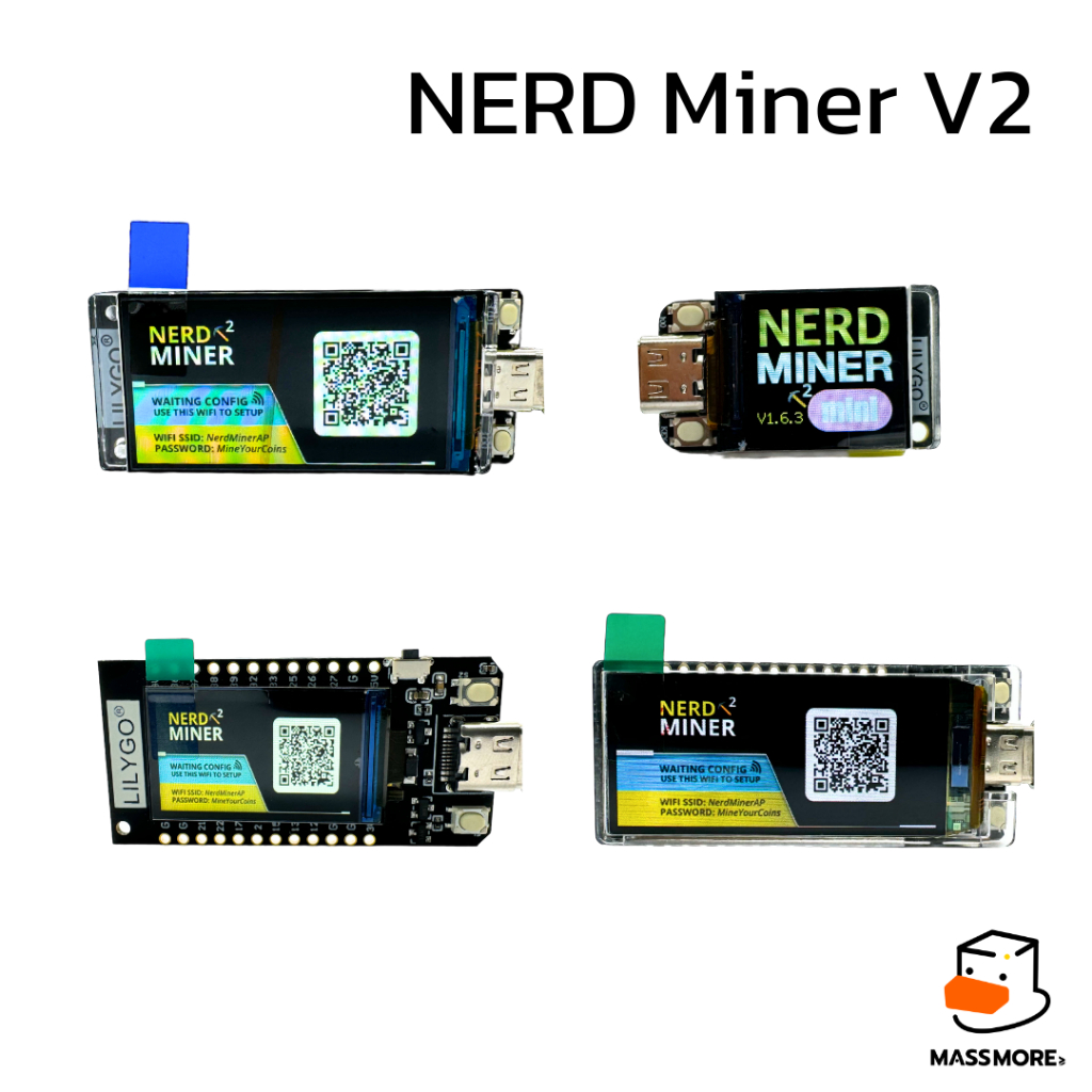 NERD Miner V2 TTGO T-Display ESP32 S3 Lilygo หลายรุ่น 1.9 นิ้ว T-QT 1.14 นิ้ว AMOLED 1.91 นิ้ว ESP S