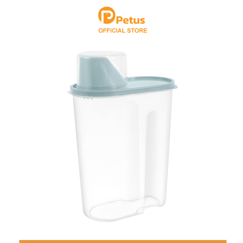 Petus กล่องเก็บอาหาร สัตว์เลี้ยง ป้องกันการรั่วซึมอย่างดี พร้อมฝาตวง มีหลายขนาด
