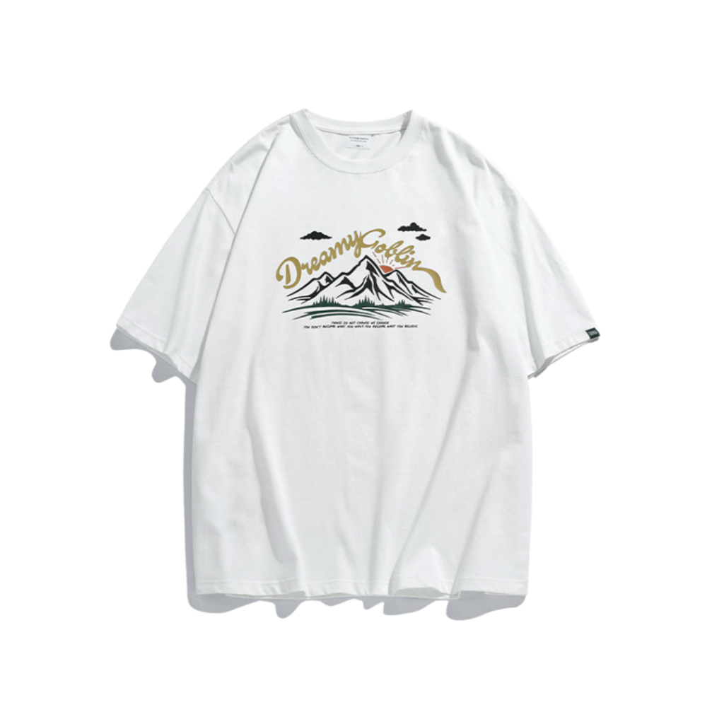 เสื้อยืดสายแคมป์ สีขาว-ดำ