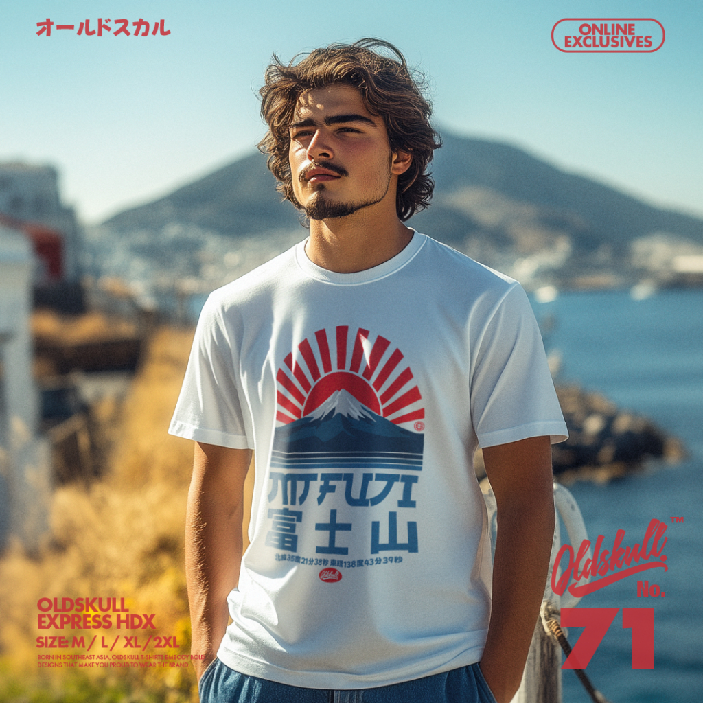 🗻 เสื้อยืด Oldskull Express HDX No.71 (Fuji Sunrise )🗻