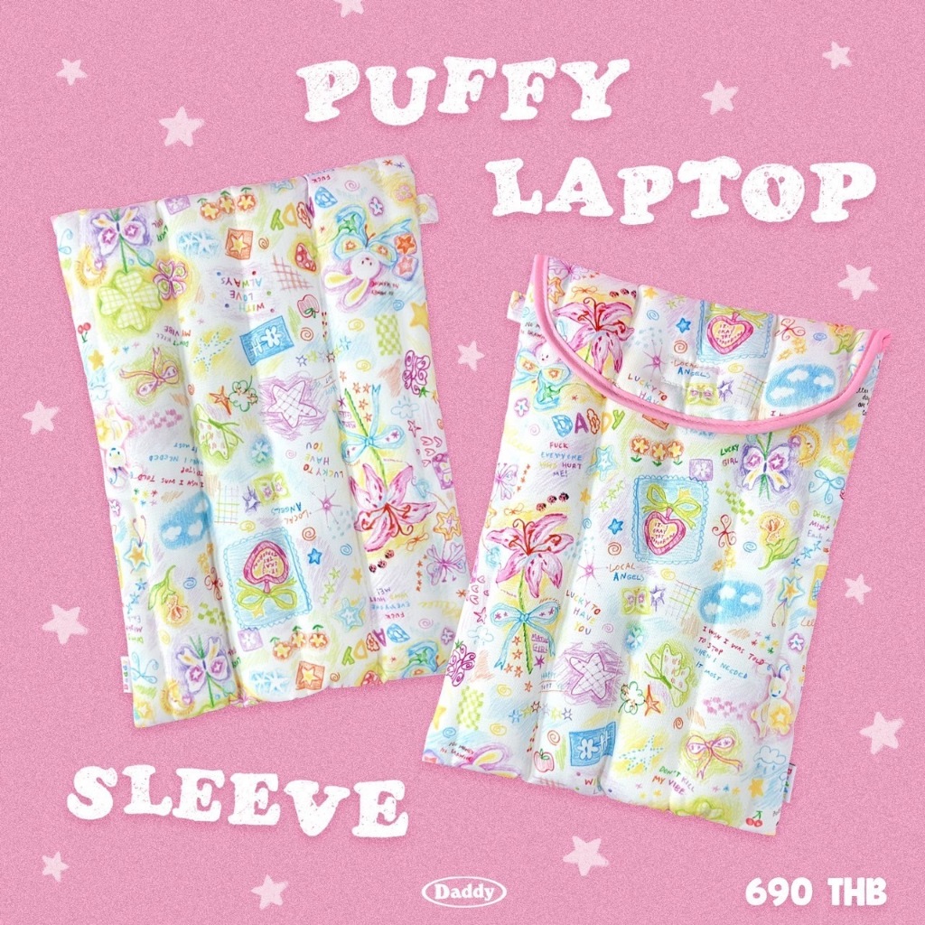 DADDY | I Wish Puffy Laptop Sleeve กระเป๋าใส่ laptop notebook ipad  สุดน่ารัก