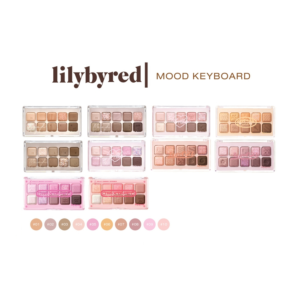 Lilybyred Mood Keyboard (01 Ash Cinnamon,04 Cool Membership,05 Warm Membership,06 Cheese Plate,07 Rose Dial,08 Laver)