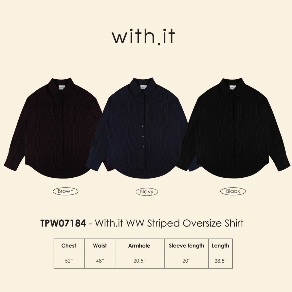 with.it.store - TPW07184 with it WW striped oversize shirt