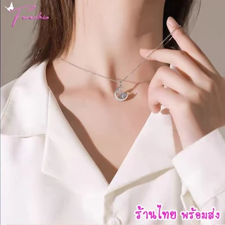 มาใหม่ พร้อมส่ง สร้อยคอ จี้ดาวคริสตัล ดอกไม้ ประดับเพชร สร้อยแฟชั่น สีเงิน สไตล์เกาหลี ปรับระดับได้