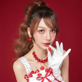 🍒พร้อมส่งจากไทย🍒D-11Cherry earingต่างหูเชอร์รี่ก้านยาวขนาด2cm.ต่างหูcherryสีแดง