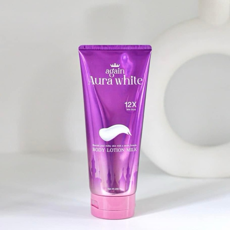 (พร้อมส่ง) โลชั่นเผือก Again Aura White Body Lotion Milk | ปริมาณ 200 ml.