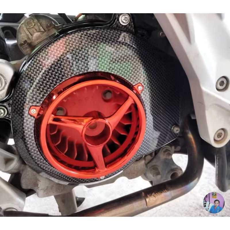 ครอบใบพัด Fino Mio Nouvo เคฟล่าแดง ของแต่ง มอเตอร์ไซค์ - รูปที่ 5