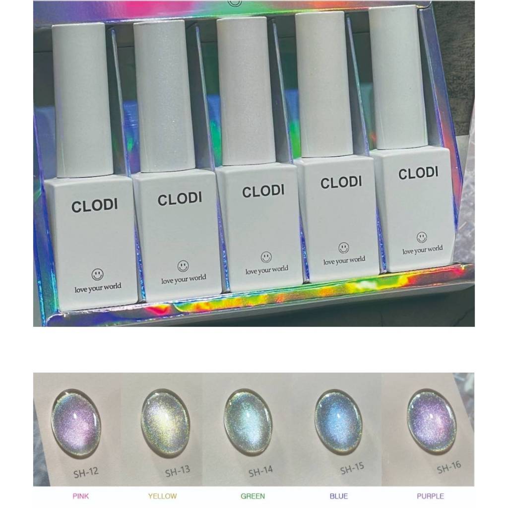 แยกขายสีเล็บเจล CLODI🇰🇷 Super Hologram 5สี #SH12-16 ของแท้จากเกาหลี🇰🇷พร้อมส่ง