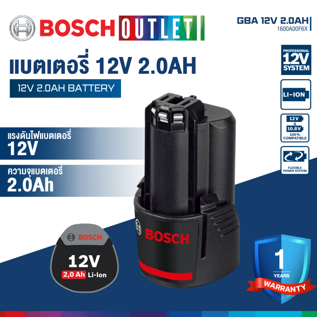 BOSCH GBA 18V 4.0 Ah แบตเตอรี่ 18V 4.0Ah #1600A028TS