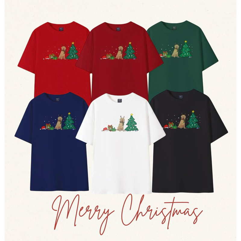 MEMEE COTTON USA ผ้าหนานิ่ม ทรงสวย คอสวยS-3XL (คริสต์มาส ทรงตรง)