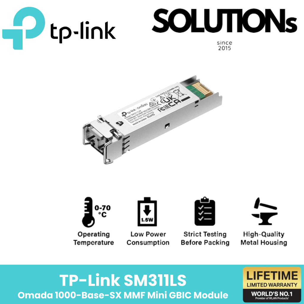 TP-LINK SM311LS (TL-SM311LS) ผลิตภัณฑ์ใหม่ Omada 1000Base-LX SMF Mini GBIC Module