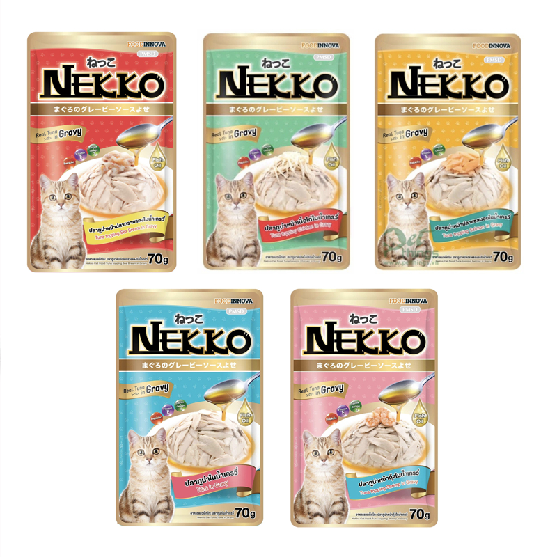 ยกโหล 12 ซอง อาหารเปียกแมว เน็กโกะ Nekko Pouch 70g.