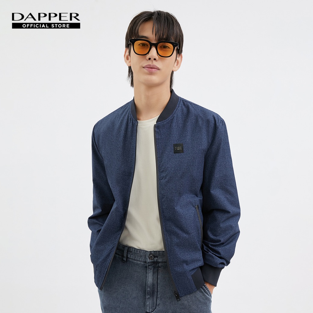 DAPPER แจ็คเก็ต Textured Bomber Jacket สีกรมท่า (JK/NA/275BM)