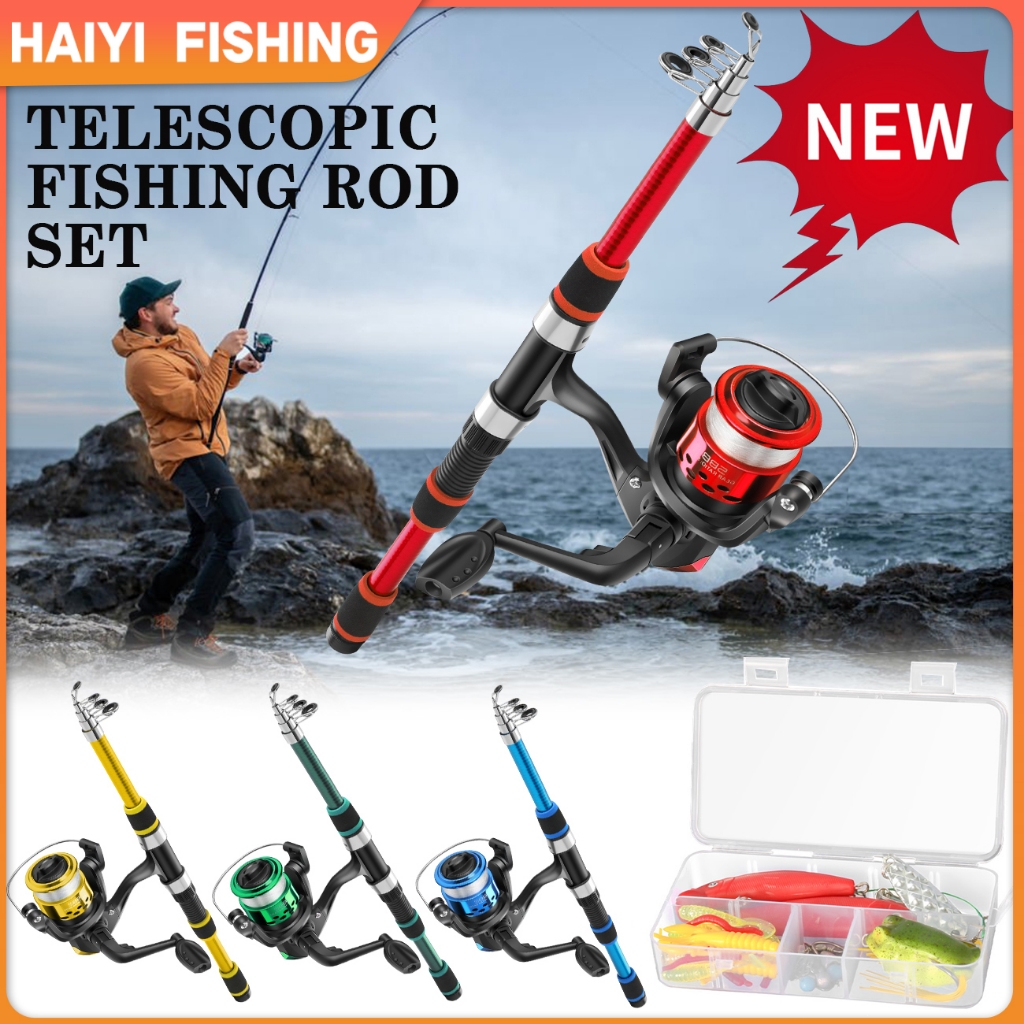 HAIYI FISHING ชุดตกปลาชุด1.8M Telescopic/แบบพกพาตกปลา Rod 5.2:1GR 3BB ตกปลา Rod และ Reel ชุดสําหรับตกปลากลางแจ้ง