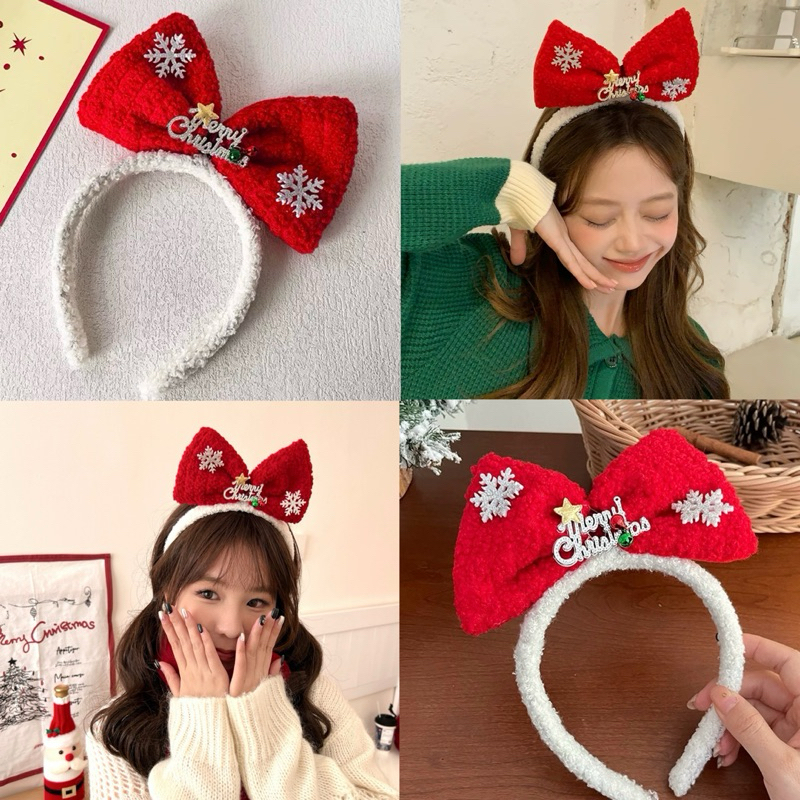 พร้อมส่ง ที่คาดผม Merry Christmas ที่คาดผมน่ารักๆ คริสต์มาส พร็อบปาร์ตี้ ปีใหม่ ถ่ายคอนเท้น hair band