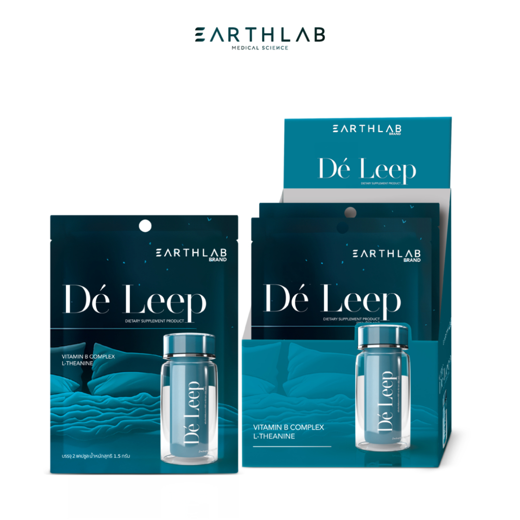 Earth Lab De Leep Softgel กล่อง ( 6 ซอง ) l ผลิตภัณฑ์เสริมอาหาร GABA