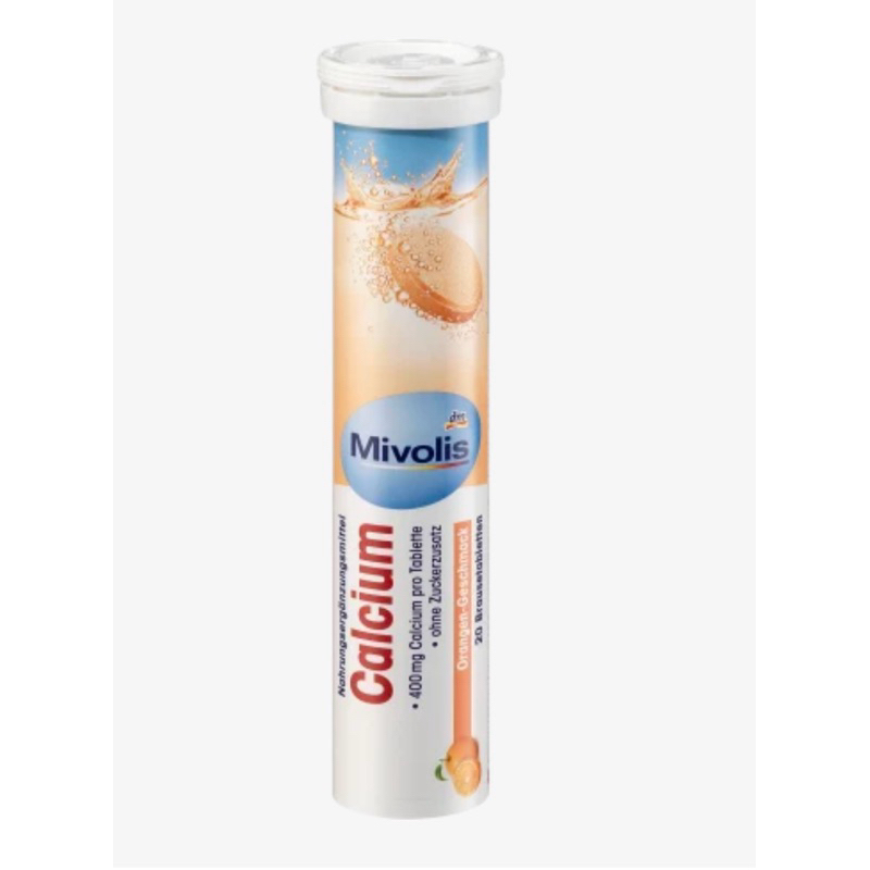 dm Mivolis Calcium รสส้ม วิตามินเม็ดฟู่ละลายน้ำ 20 เม็ด