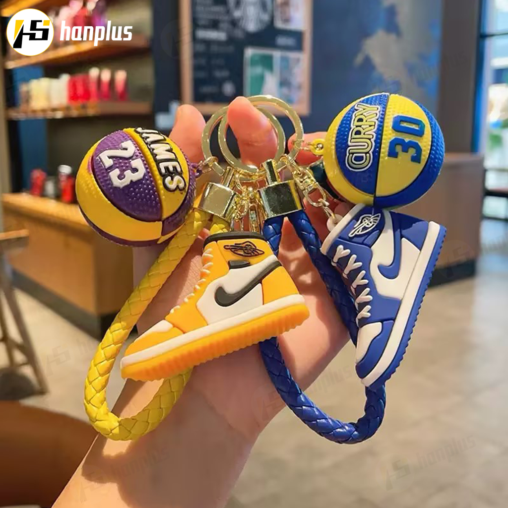 พวงกุญแจจี้รองเท้าบาสเก็ตบอล AJ พวงกุญแจ PVC
