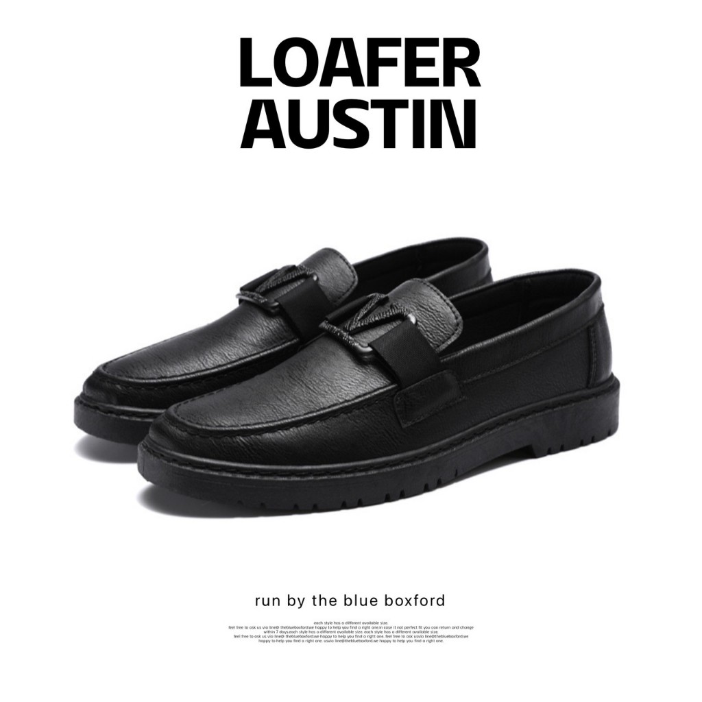 (สั่งผ่าน shopee video ลด30%) Classic blue - Austin Loafer shoes รองเท้าหนังโลฟเฟอร์