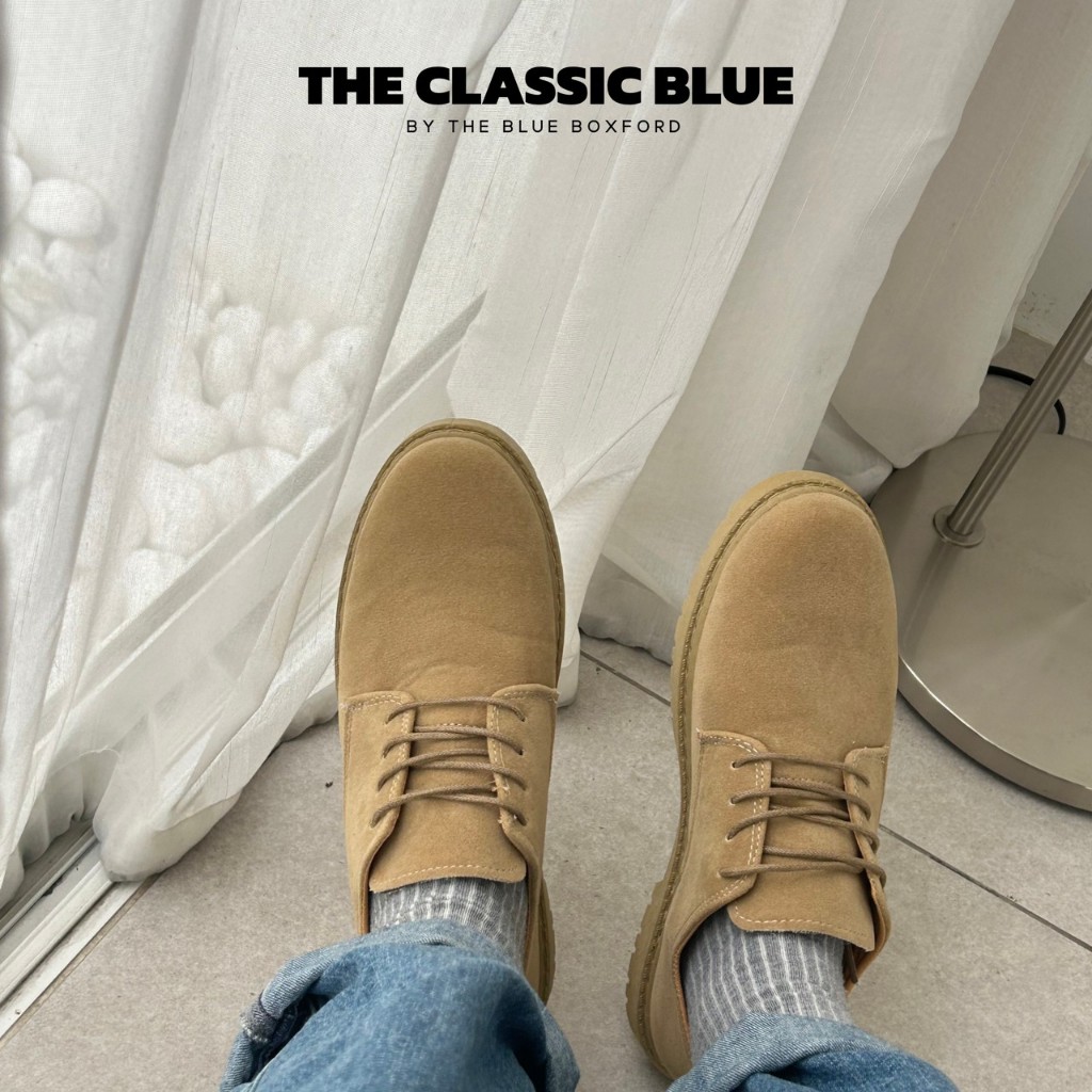 (สั่งผ่าน shopee video ลด30%) Classic blue - Berlin desert shoes รองเท้าหนัง
