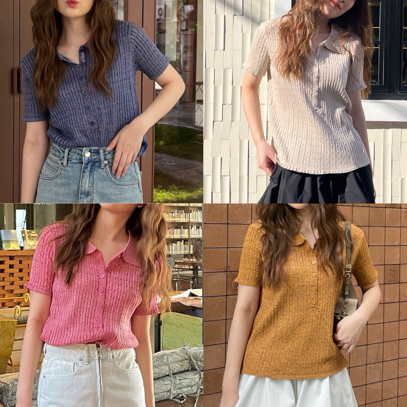 urban apparels | bibi knitted polo เสื้อโปโลผ้านิตลาย twist ทรง regular fit