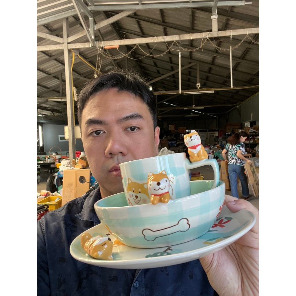 เซ็ทหมาชิบะ (ชาม6นิ้ว+จาน8นิ้ว+แก้ว3นิ้ว) เซรามิค สไตลญี่ปุ่น ลายสุนัขชิบะ ออกใบกำกับภาษีได้ รหัส 112024