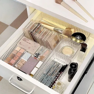 กล่องลิ้นชักพลาสติกใส กล่องใส่ของ จัดระเบียบ ถาดใสของใส่ 5/6ชิ้น สําหรับเก็บเครื่องสําอาง