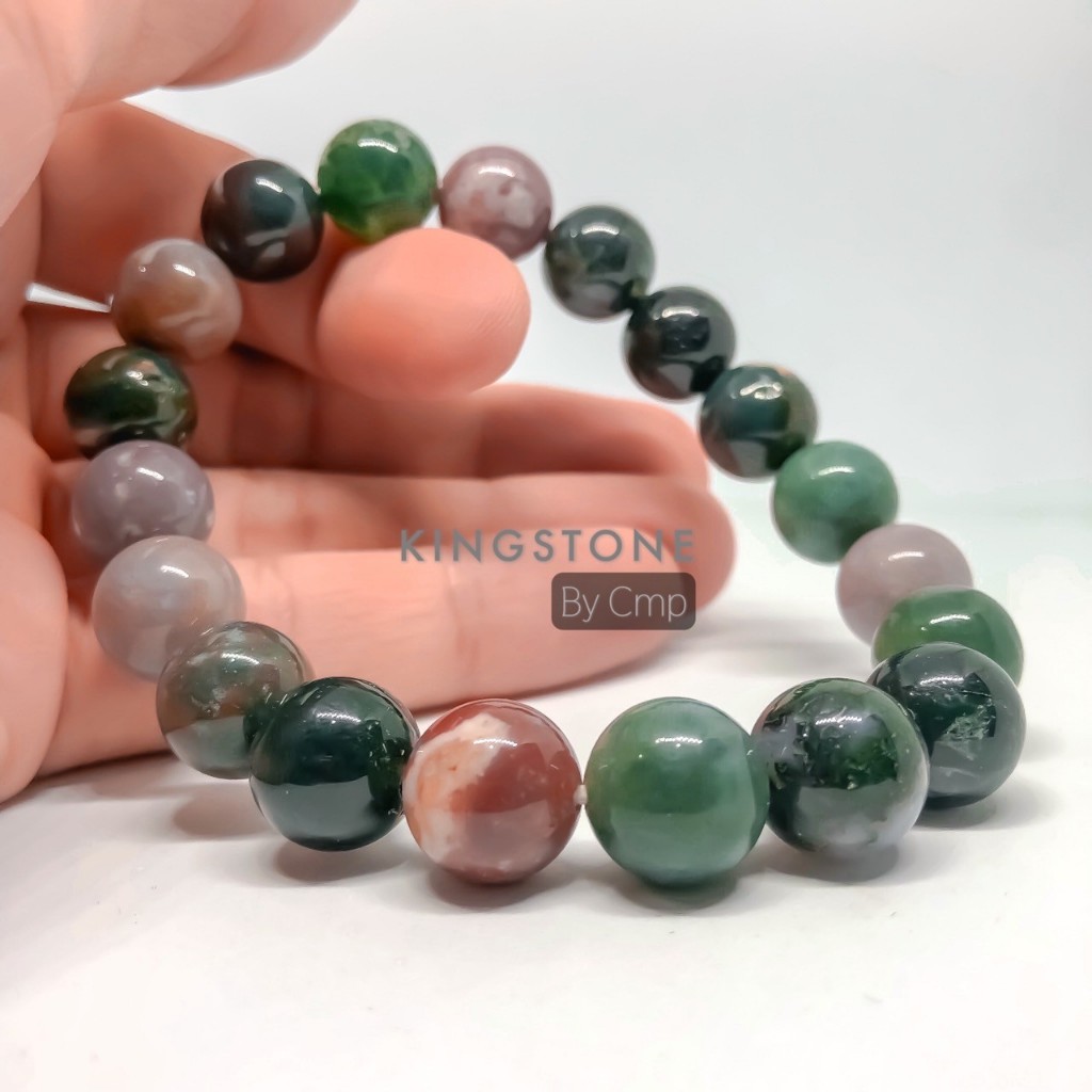 JADE หยกห้าสี ช่วยปกป้องคุ้มครองให้รอดพ้นจากภัยอันตราย 8 10 12 มม.สร้อยข้อมือหินแท้