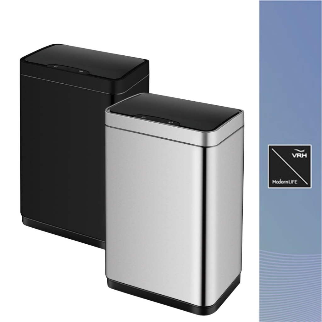 VRH ถังขยะอัตโนมัติ JAVA ถังขยะสเตนเลสเปิด-ปิดระบบเซนเซอร์ ใส่ถ่านอัลคาไลน์ ขนาด 30 ลิตร JAVABR-JH8828BC-30L