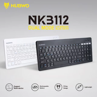[สินค้ารับประกัน 1 ปี] Nubwo NKB112 คีย์บอร์ดแบบบาง ดีไซน์สวย เชื่อมต่อแบบไร้สาย 2.4G และบลูทูธ