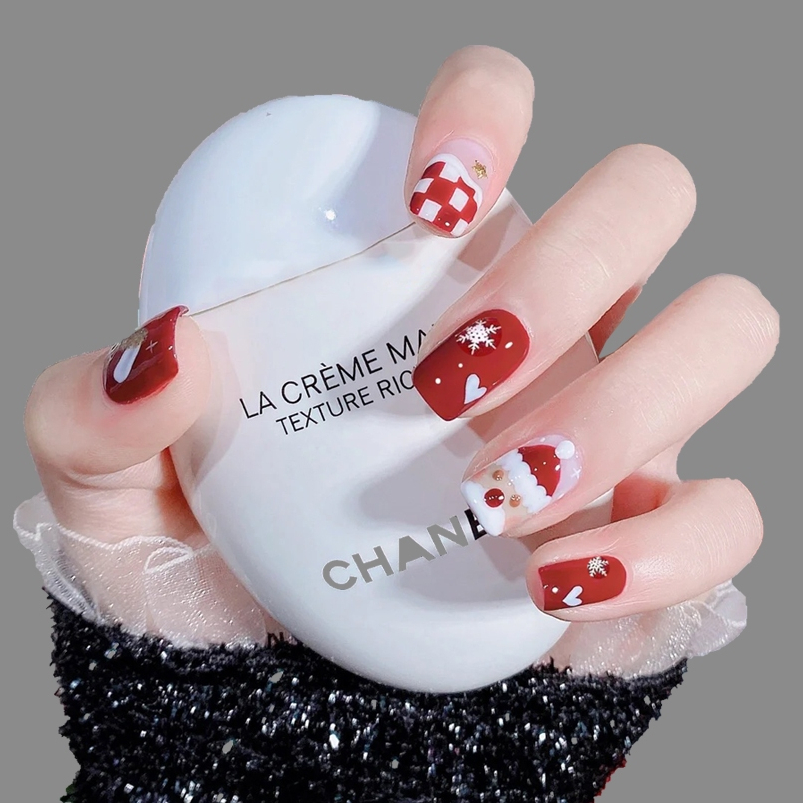 [มาใหม่]เล็บปลอม ลายคริสต์มาส สําหรับตกแต่งเล็บ พร้อมส่ง