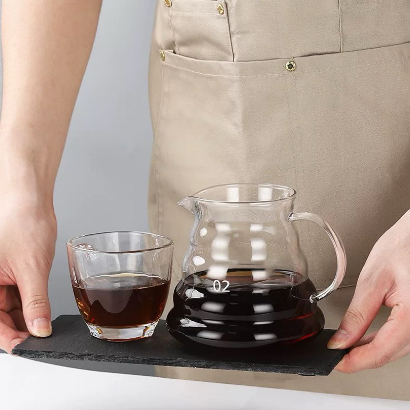 เหยือกแก้วทนความร้อน】 เหยือกดริปกาแฟ เหยือกชา พร้อมฝาปิด｜ทนความร้อน มีสเกลบอกระดับ หลายขนาดให้เลือก