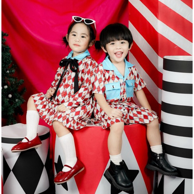 ชุดคริสต์มาสเด็กผู้หญิง เด็กผู้ชาย รุ่นแดงน้องหมี231