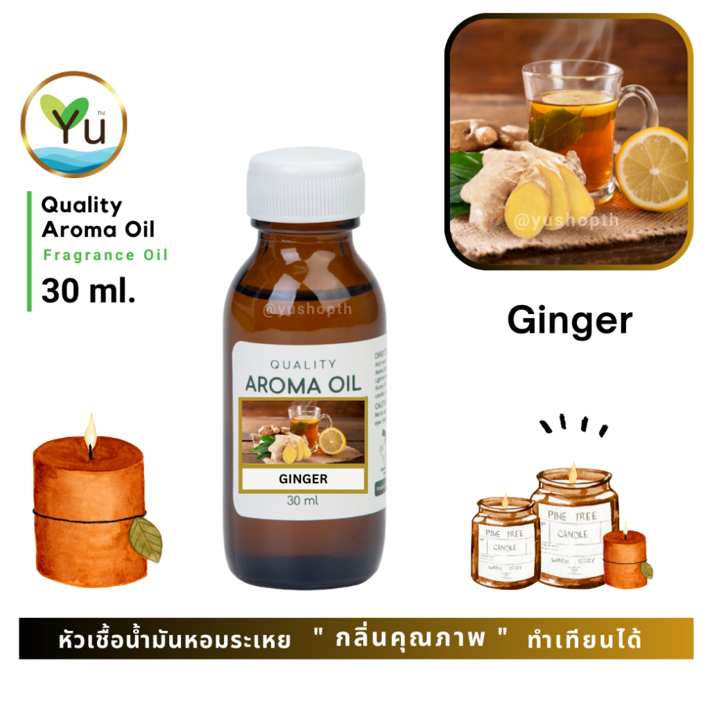 🌟 30-60 ml.🌟 กลิ่น Ginger กลิ่นขิง 🌟 หัวเชื้อ น้ำมันหอมระเหย กลิ่นคุณภาพ | Quality Aroma Oil