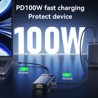 ⚡COD⚡Jasoz 8 in 1 Type C Hub Adapter อะแดปเตอร์ฮับ USB C เป็น USB 3.0 HDMI RJ45 การ์ดรีดเดอร์ SD TF