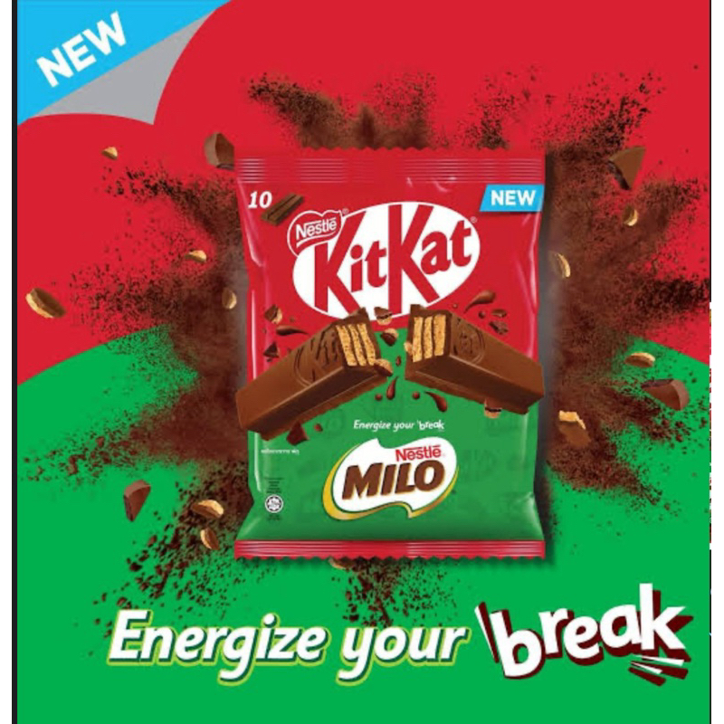 KitKat Milo with chocolate 160g/10ชิ้น คิทแคทไมโล พร้อมส่ง