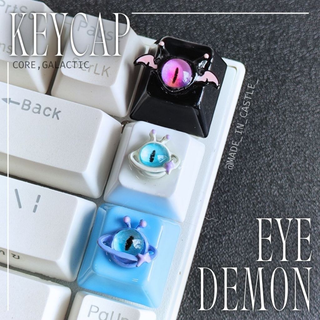 คีย์แคปแฮนด์เมด "Eye Demon” คีย์แคปลายนูน Artisan Keycap ปุ่มคีย์บอร์ด core&galactic handmade | MIC