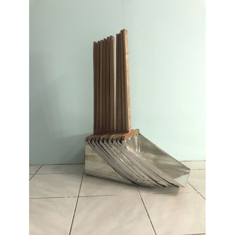 ที่ตักขยะ/บุ้งเต้าตักขยะ/ที่โกยผง ทำจากปี๊บโลหะ แพ็ค10ด้าม - รูปที่ 3