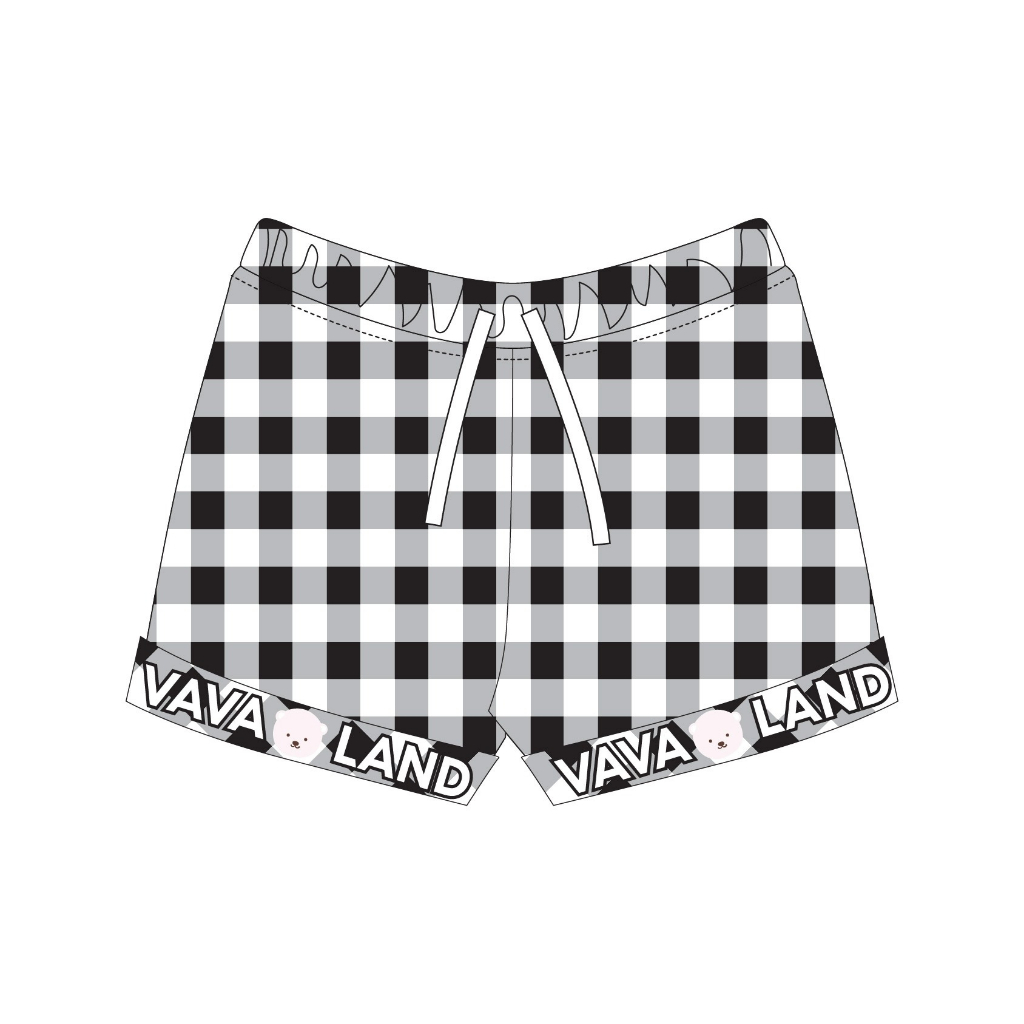 Thelandofvava : VNYP001710 (ดำ) กางเกงขาสั้นเด็ก ALPHABET ลิขสิทธิ์แท้จาก vava