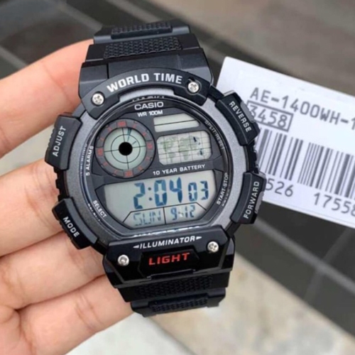 Casio นาฬิกาข้อมือผู้ชาย สายเรซิน รุ่น AE-1400WH,AE-1400WH-1A,AE-1400WH-1AVDF