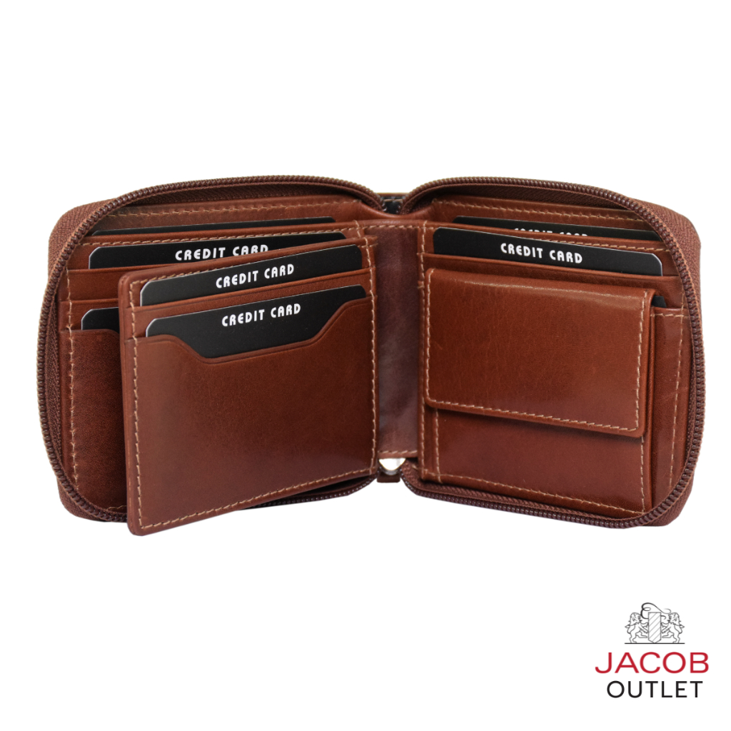JACOB กระเป๋าสตางค์ชายพร้อมช่องใส่รูปภาพและช่องเก็บเหรียญ - รุ่น PAKI 22505
